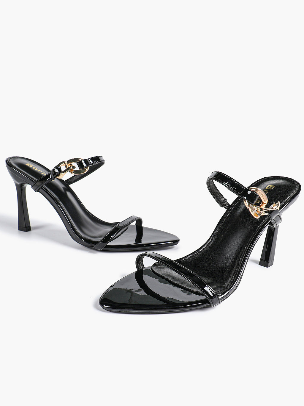Chain Detail Open Toe High Heel Mules - Daily Party Sandals