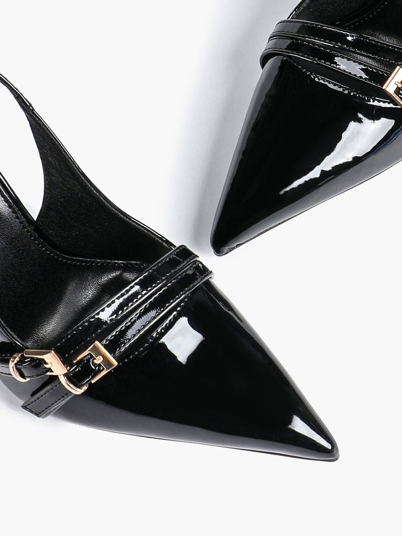 Leather Multi Buckle Slingback Pointed Toe Stiletto Heels-Elegant Dress Shoes