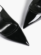 Glossy Patent Slingback Heels | Pointed Toe Formal Heels