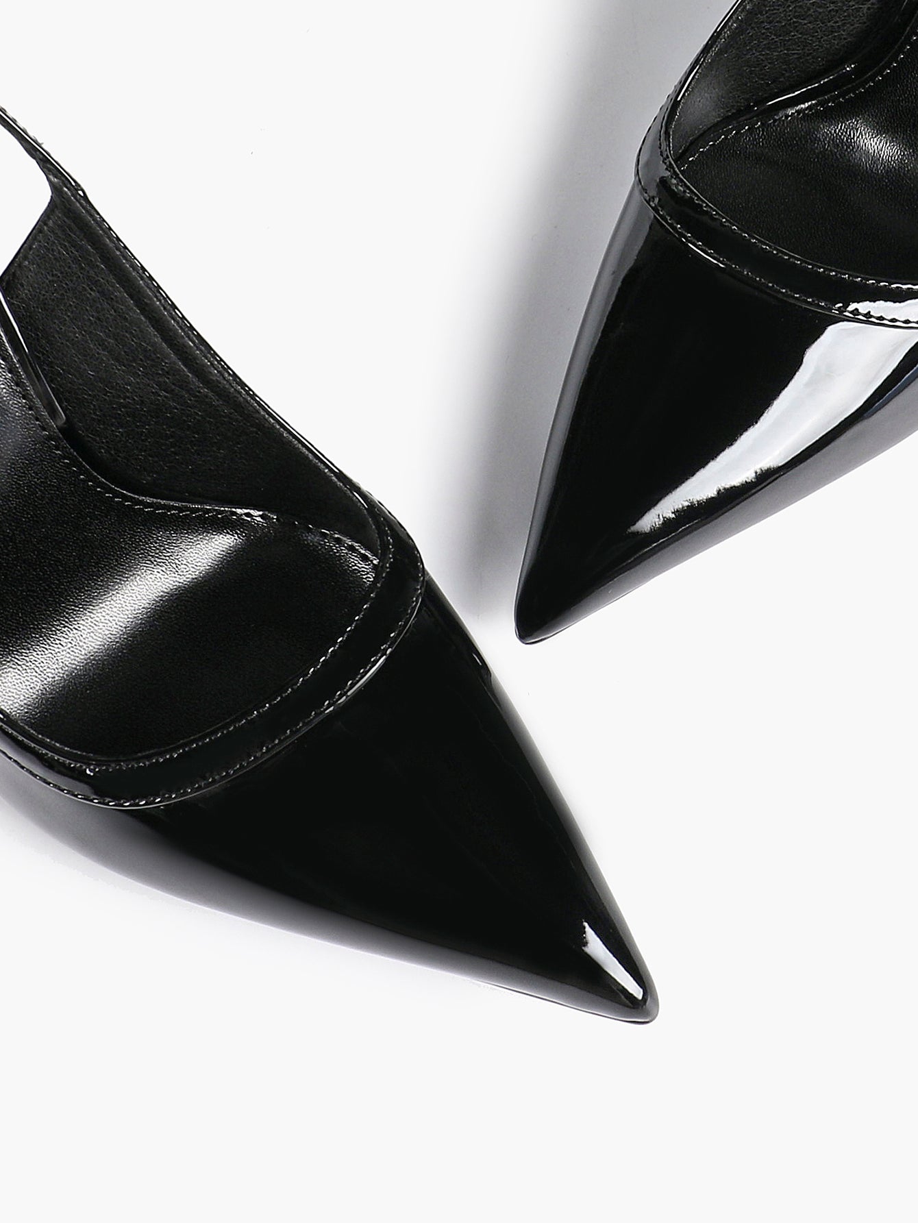 Glossy Patent Slingback Heels | Pointed Toe Formal Heels