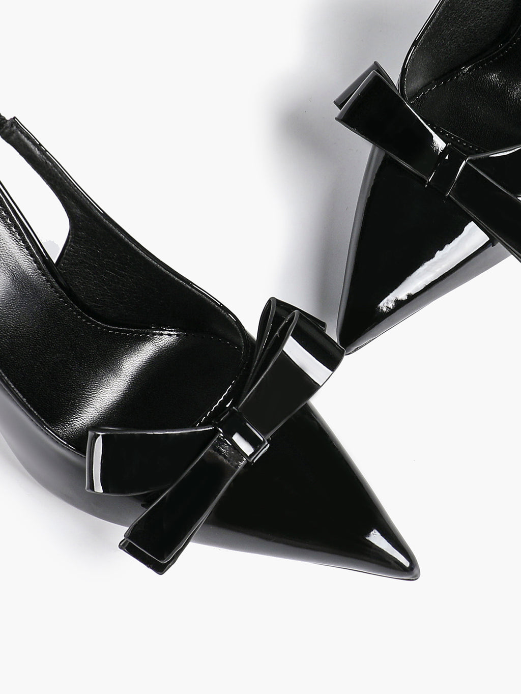 Pointed Toe Bow Detail Slingback Heels - Office Formal Evening Pumps