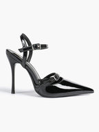 Double Strap Slingback Pointed Toe Stiletto Heels - Mary Jane Style Pumps