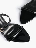 Chain Detail Open Toe High Heel Mules - Daily Party Sandals