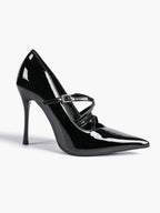 Cross Buckle Slingback Heels - Classic Pointed Toe Pumps