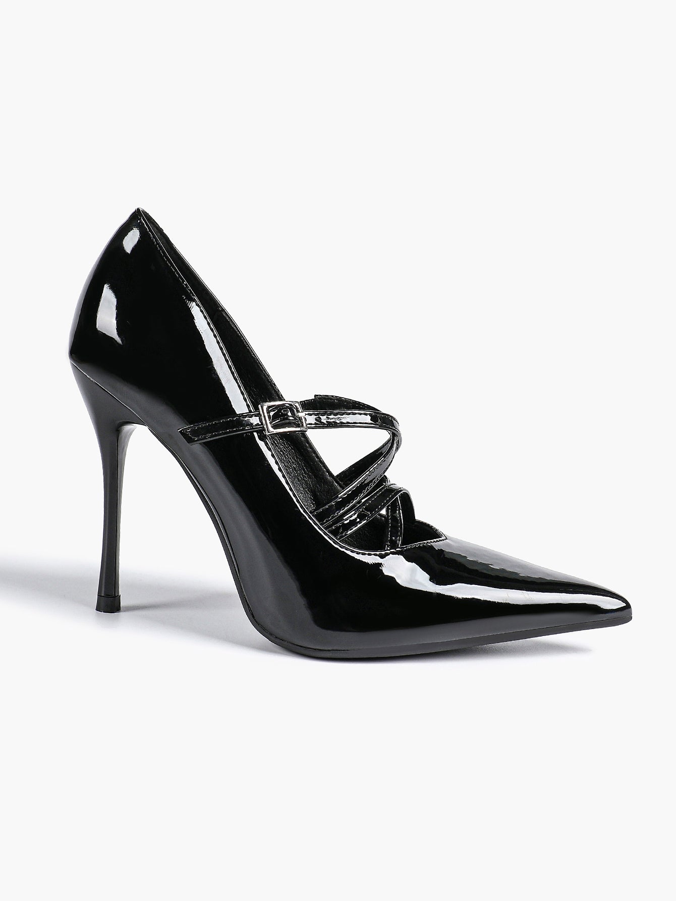 Cross Buckle Slingback Heels - Classic Pointed Toe Pumps