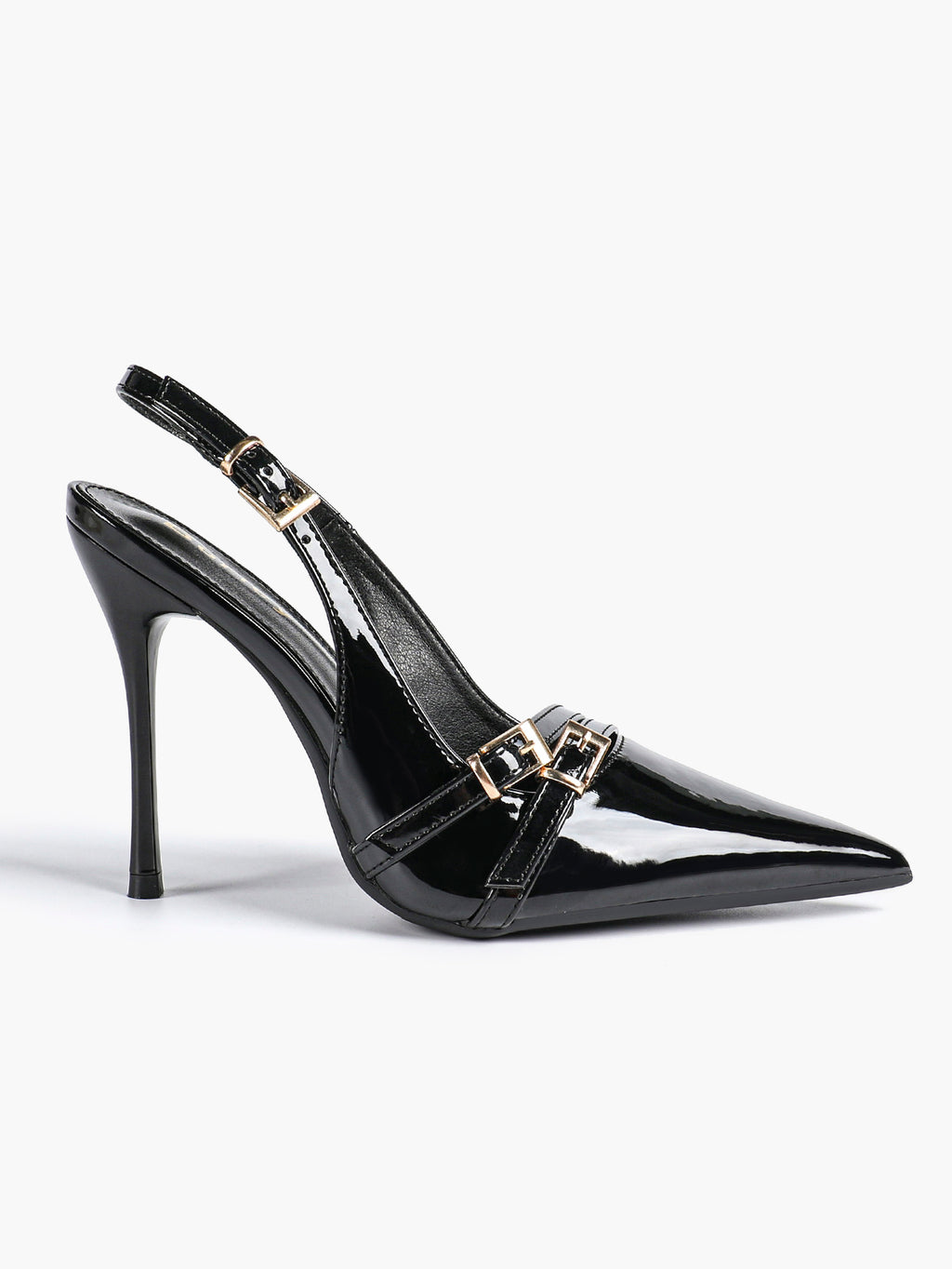 Leather Multi Buckle Slingback Pointed Toe Stiletto Heels-Elegant Dress Shoes