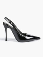 Glossy Patent Slingback Heels | Pointed Toe Formal Heels