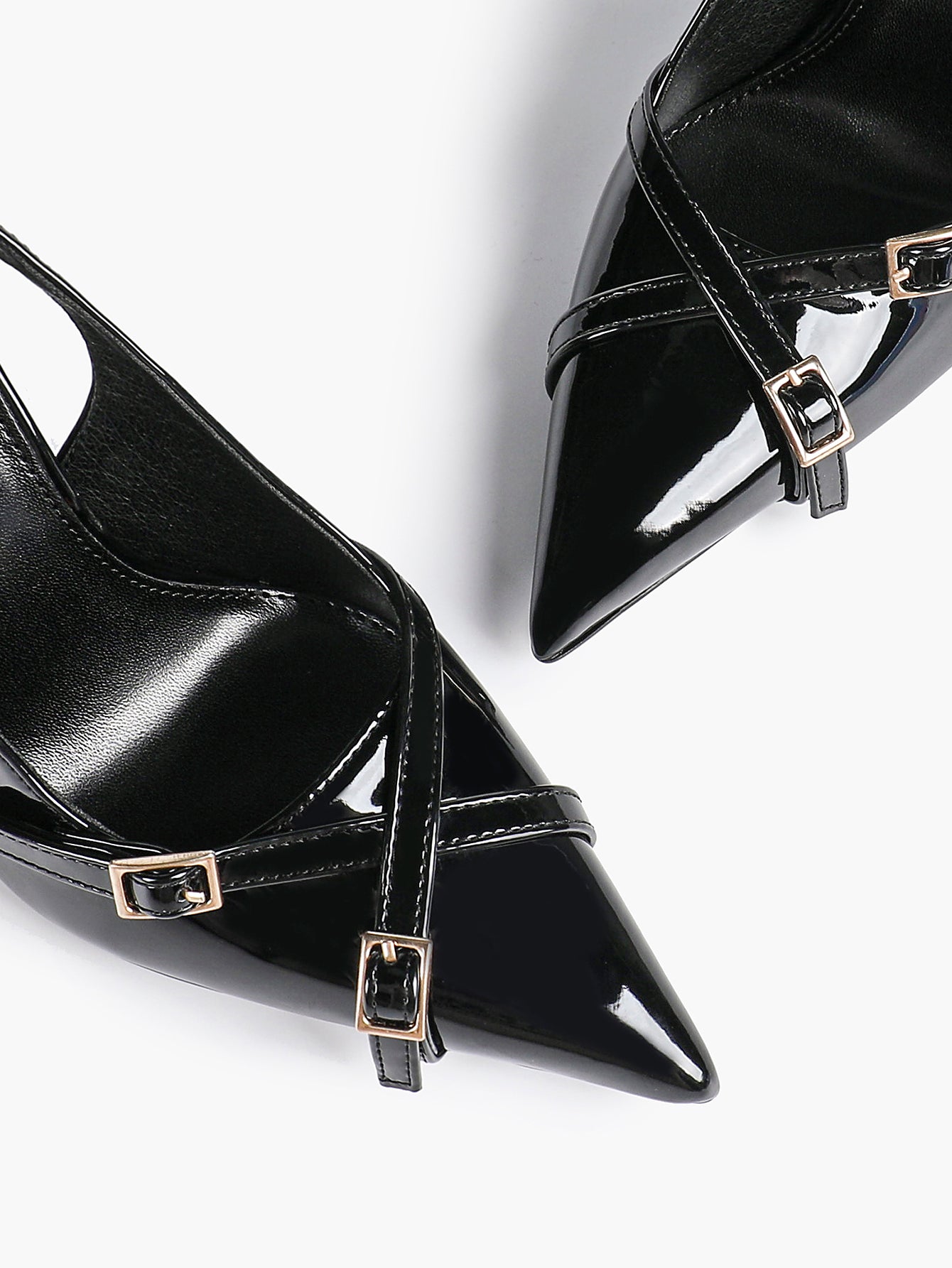 Women's Buckle Accent Pointed Toe Pumps Heels - Party Date Night Heels