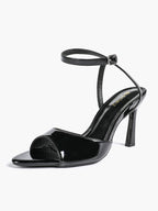 Open Toe Single Band Ankle Strap Heels Adjustable Sandals for Summer Date