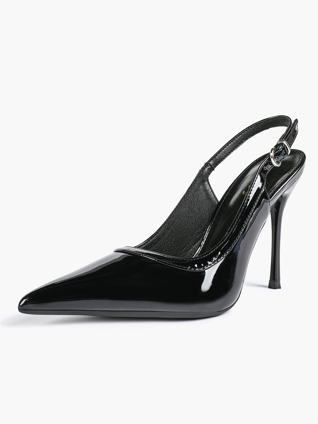 Glossy Patent Slingback Heels | Pointed Toe Formal Heels