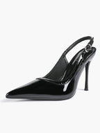 Glossy Patent Slingback Heels | Pointed Toe Formal Heels