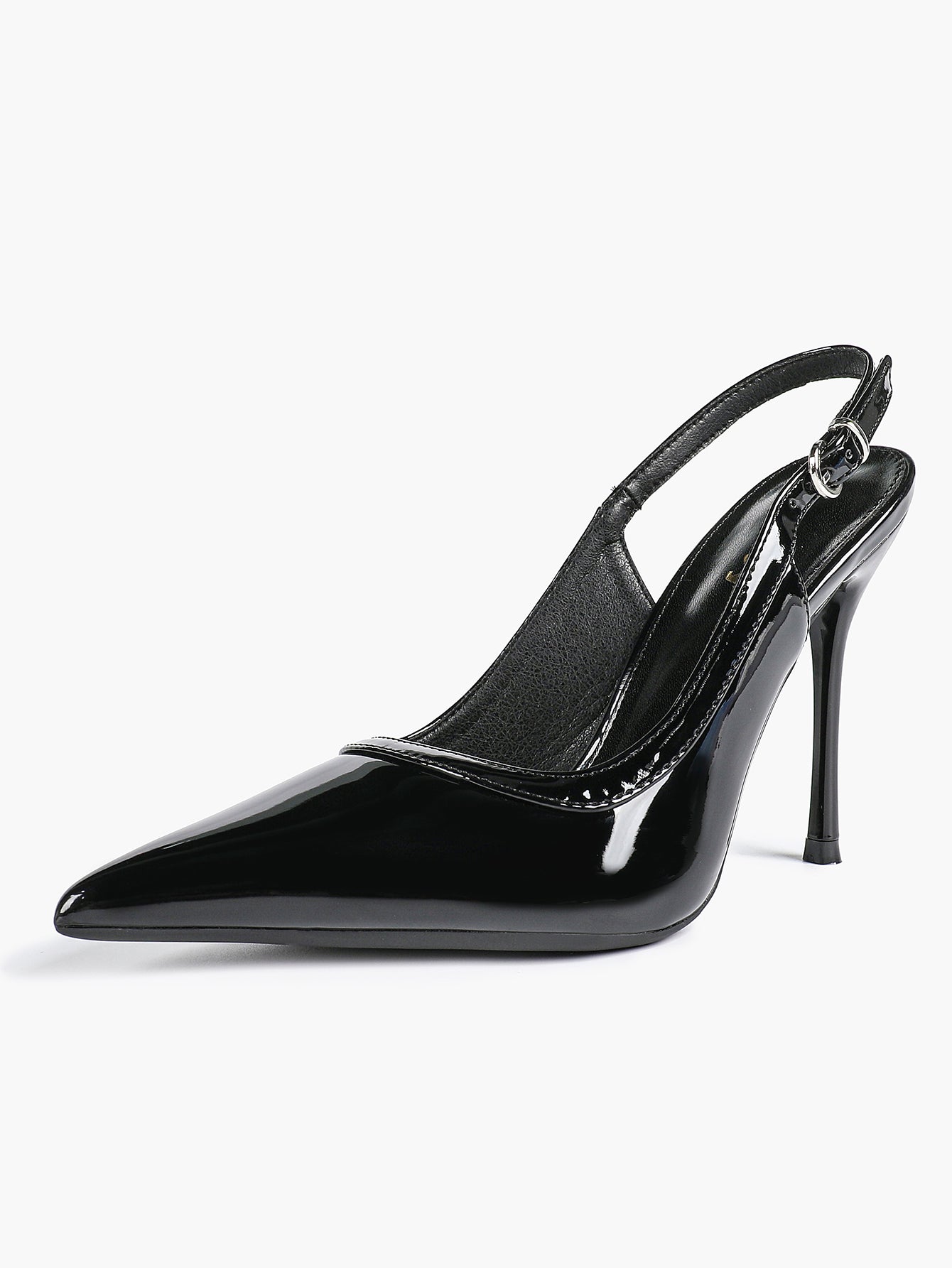 Glossy Patent Slingback Heels | Pointed Toe Formal Heels
