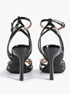 Crisscross Strappy Ankle Strap Metallic Silver Stiletto Sandals Party Date Night
