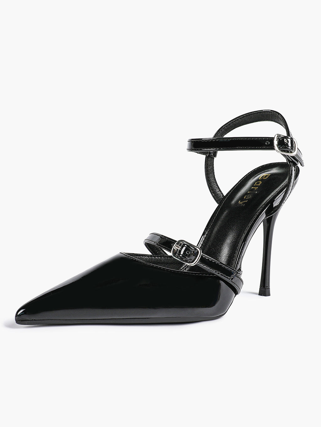 Double Strap Slingback Pointed Toe Stiletto Heels - Mary Jane Style Pumps