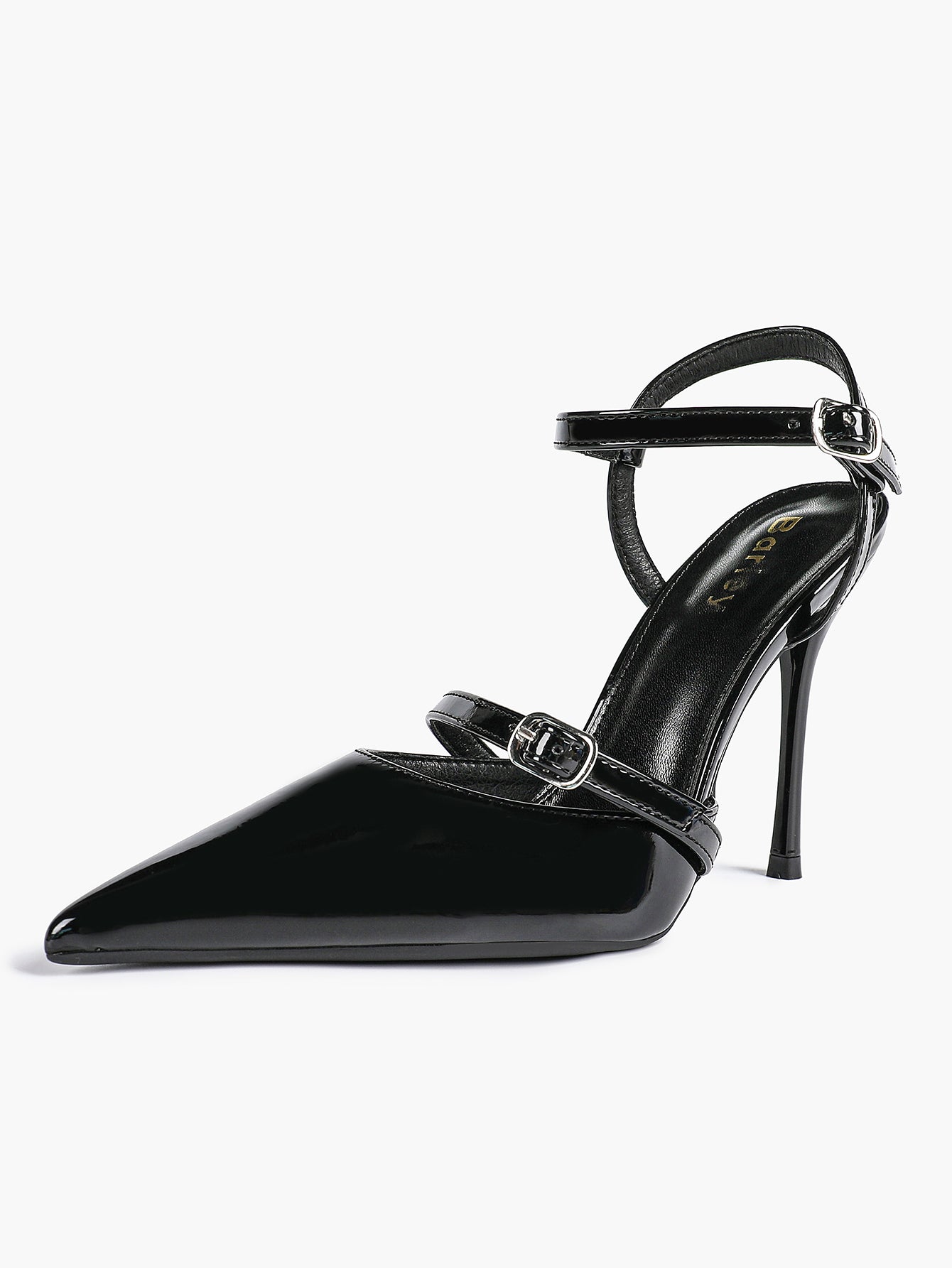 Double Strap Slingback Pointed Toe Stiletto Heels - Mary Jane Style Pumps