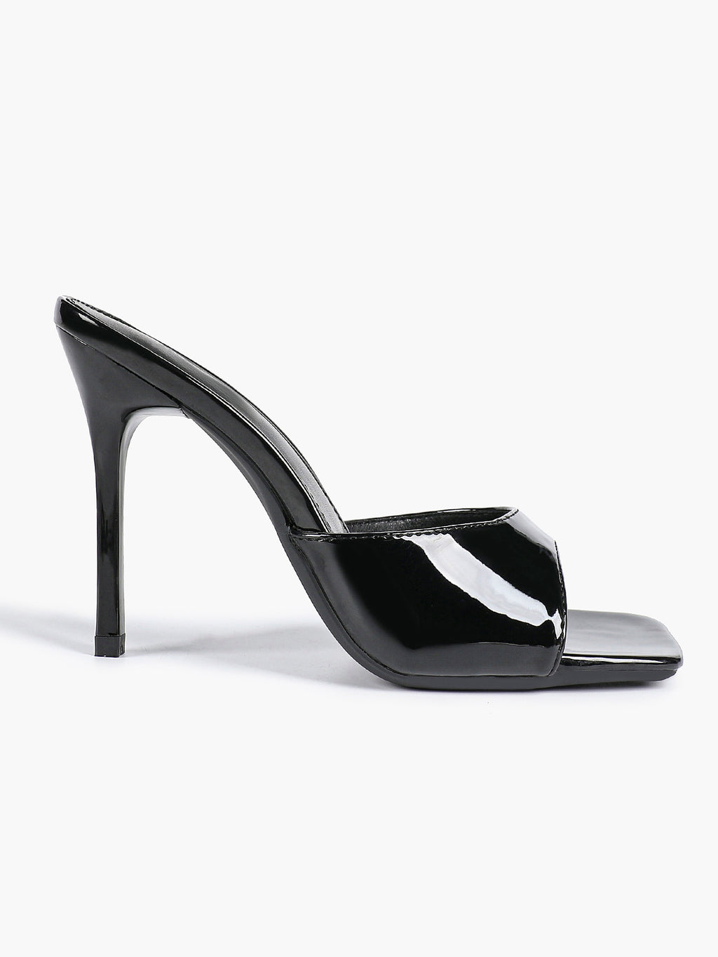 Leather Square Toe High Heel Mules Slip-On Stiletto Sandals Wedding Casual Shoes