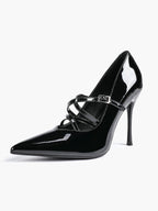 Cross Buckle Slingback Heels - Classic Pointed Toe Pumps