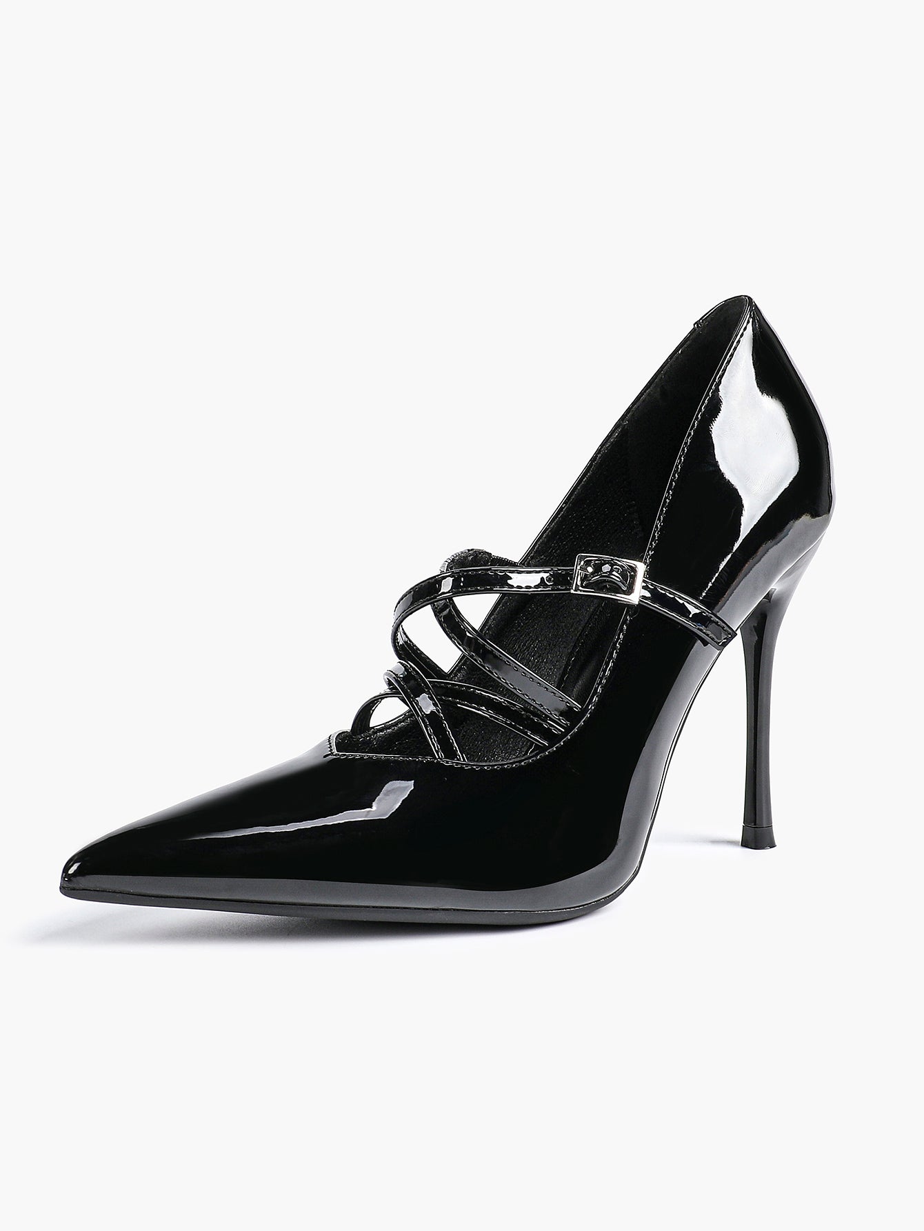 Cross Buckle Slingback Heels - Classic Pointed Toe Pumps
