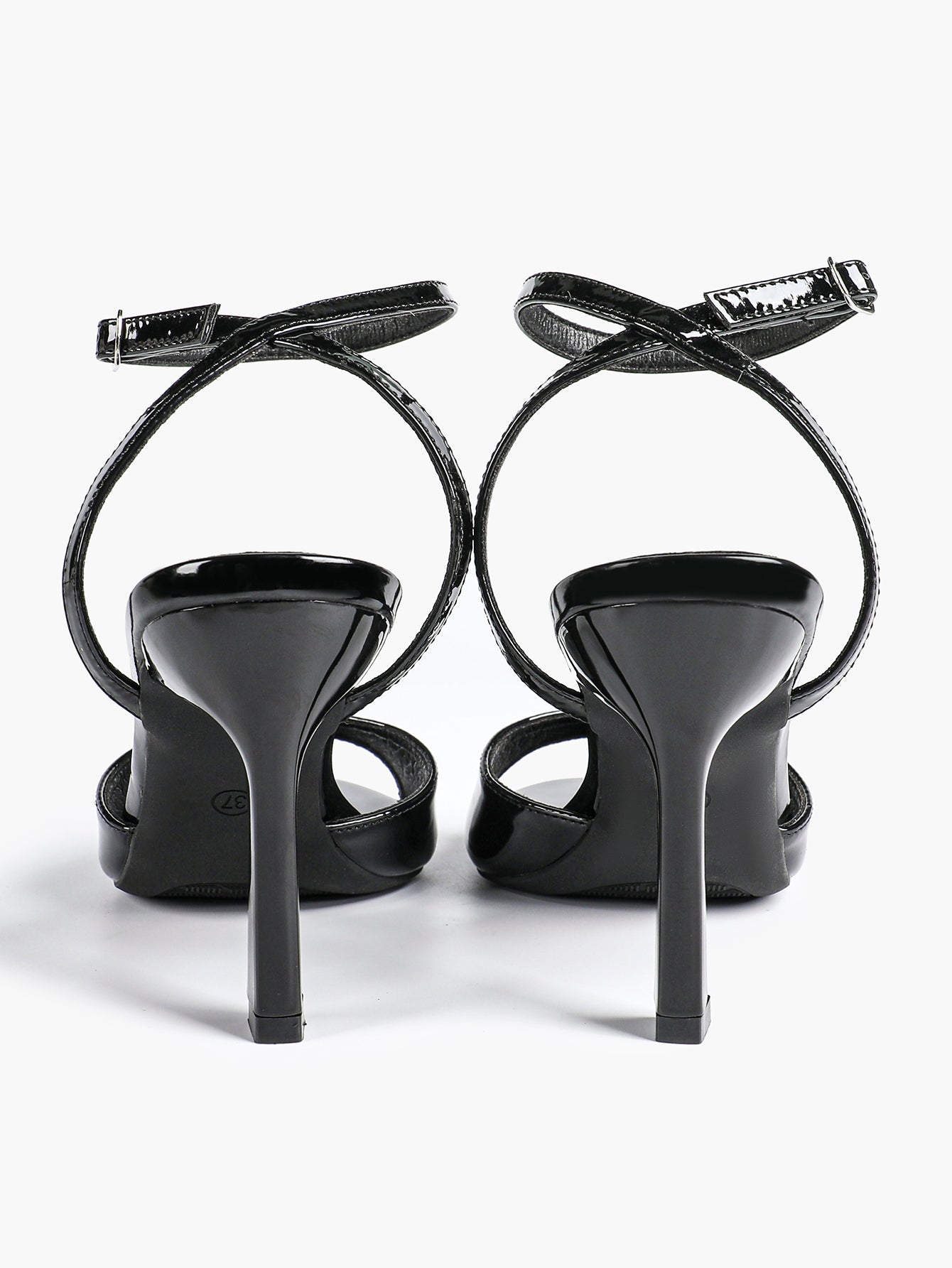 Open Toe Single Band Ankle Strap Heels Adjustable Sandals for Summer Date