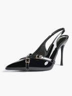 Women's Buckle Accent Pointed Toe Pumps Heels - Party Date Night Heels