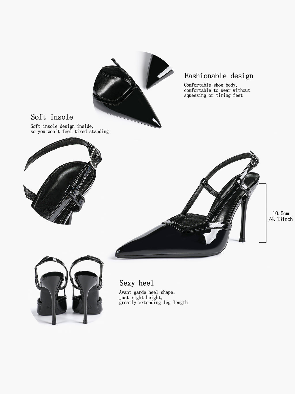 Pointed Toe Slingback Stiletto Heels | Elegant Dress Pumps