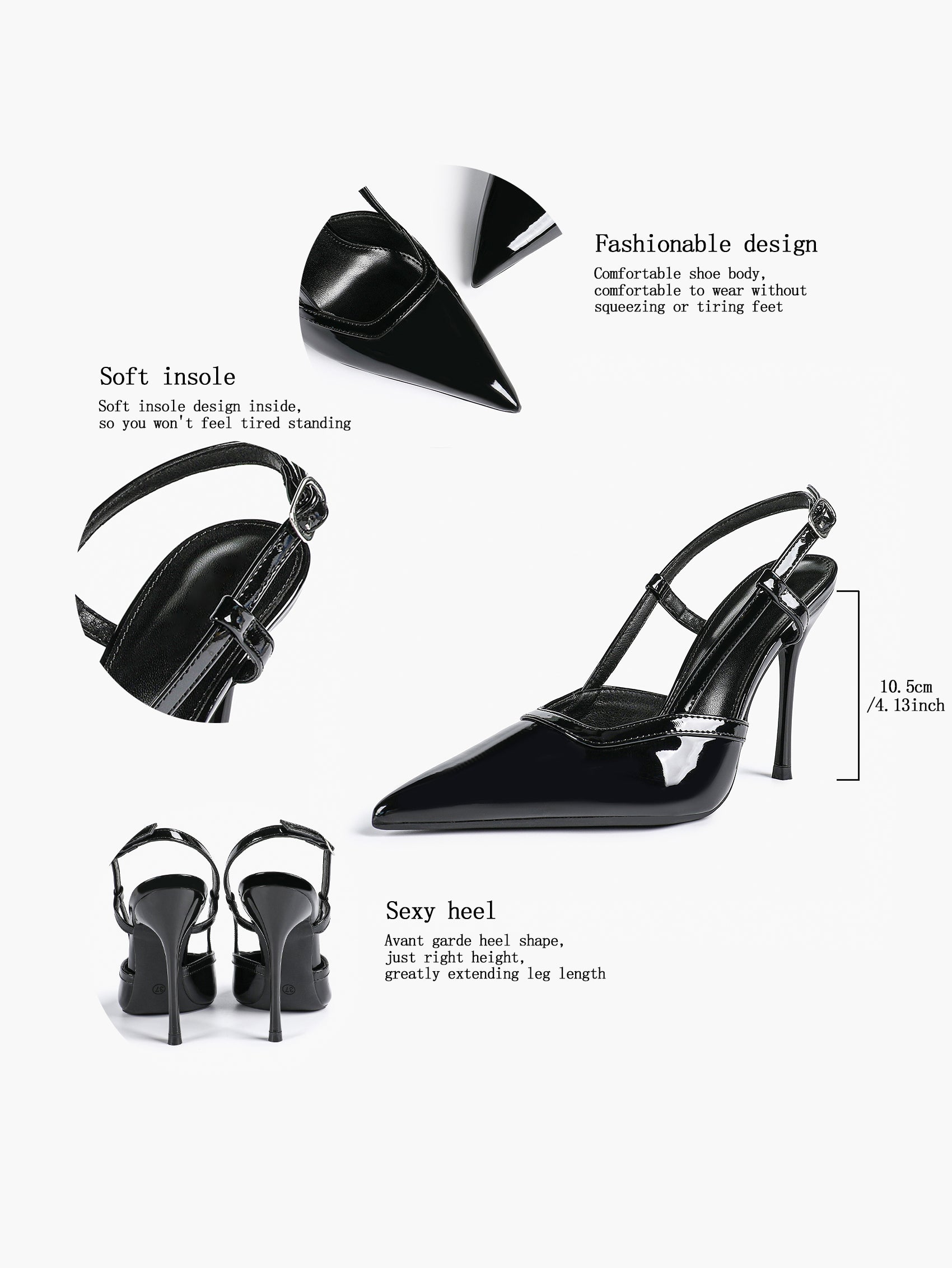 Pointed Toe Slingback Stiletto Heels | Elegant Dress Pumps