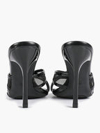 Women's strappy high-heeled sandals - elegant patent leather mesh evening high heels ISHIFIVAN