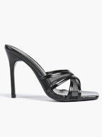 Women's strappy high-heeled sandals - elegant patent leather mesh evening high heels ISHIFIVAN