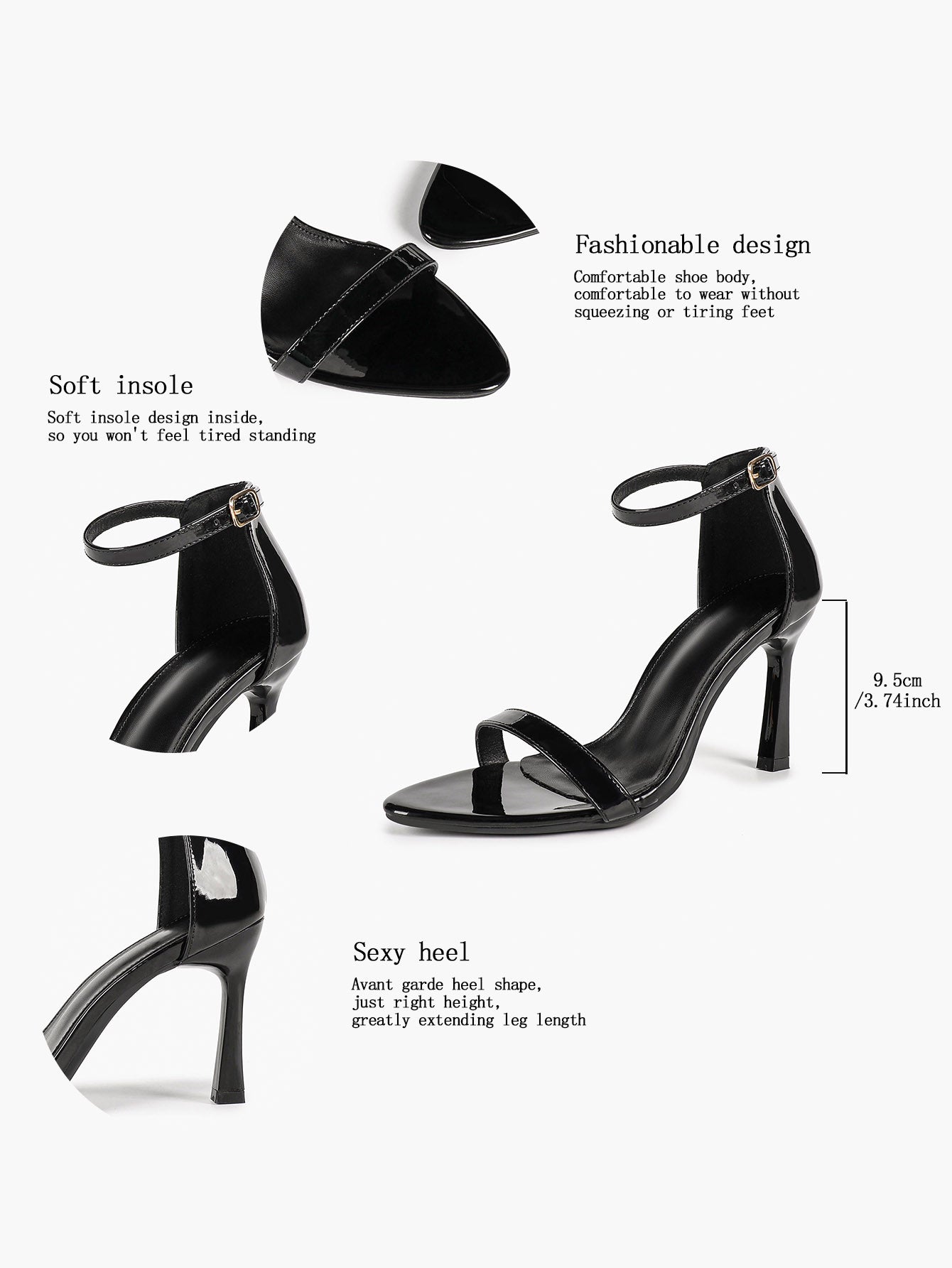 Line & Balance: Burgundy Patent Single-Strap Sandals with a 3.74" Stable Heel
