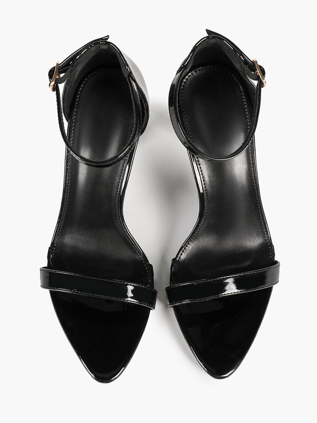 Line & Balance: Burgundy Patent Single-Strap Sandals with a 3.74" Stable Heel