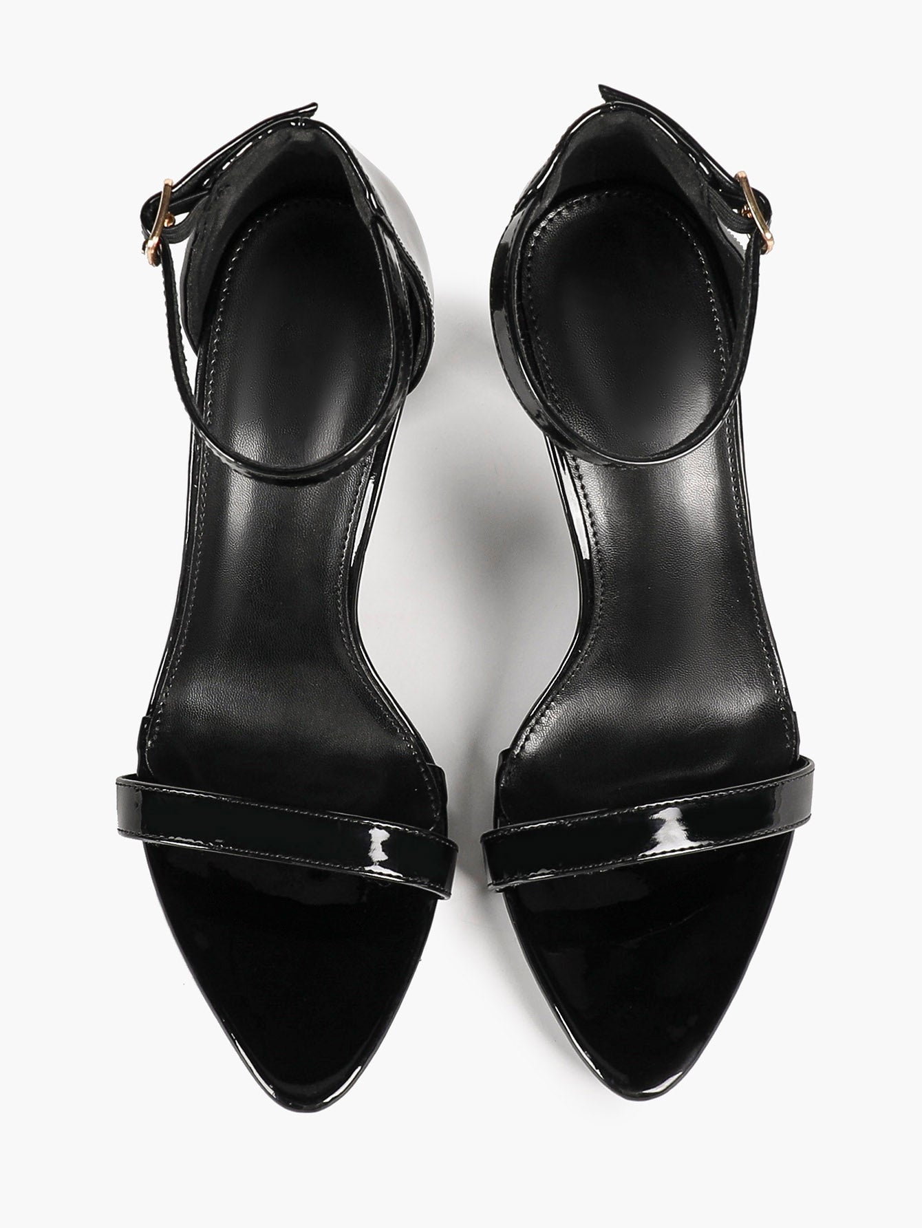 Line & Balance: Burgundy Patent Single-Strap Sandals with a 3.74" Stable Heel