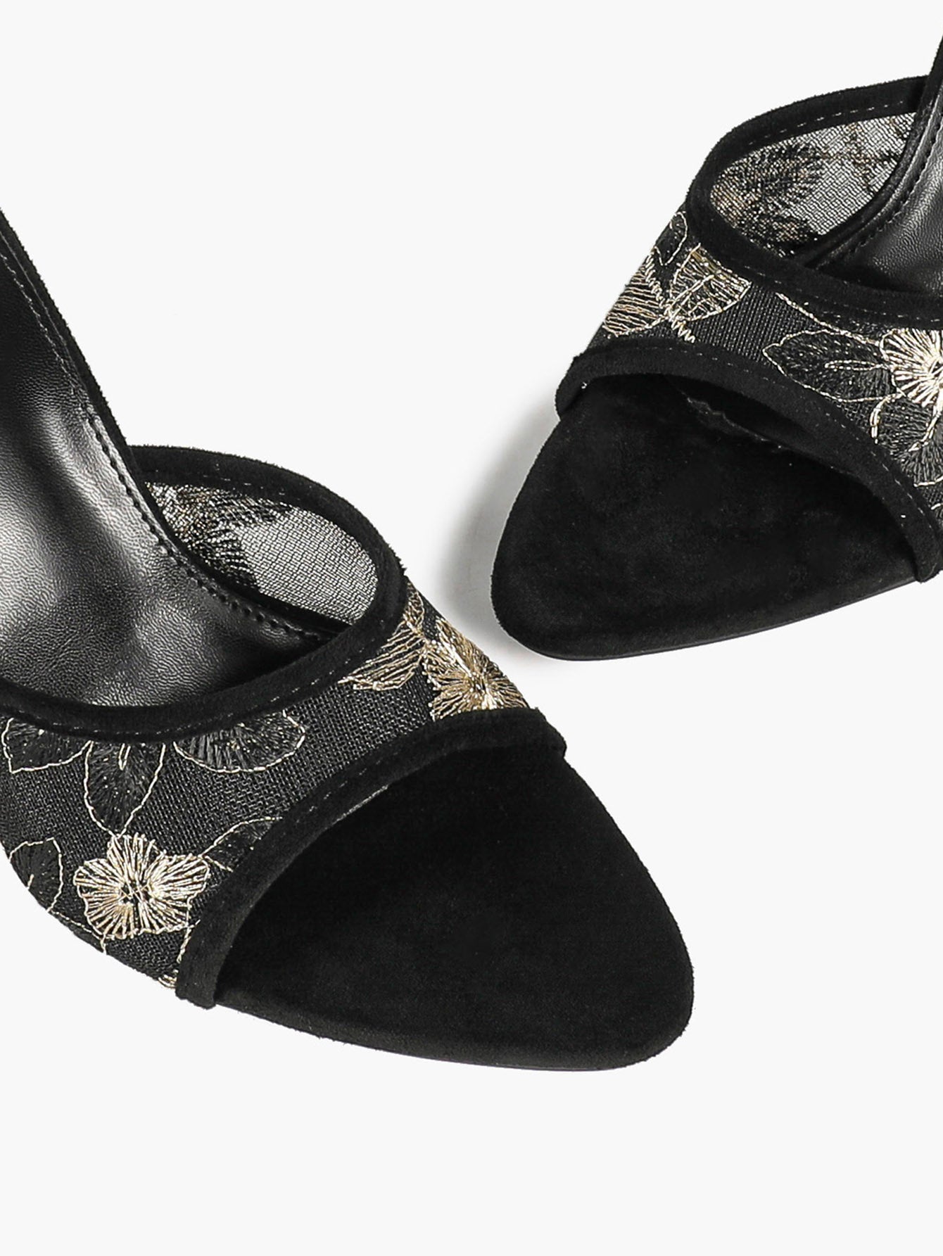 Gilded Mesh Mules - Beige Sequin Sandals with a 3.74" Stable Heel