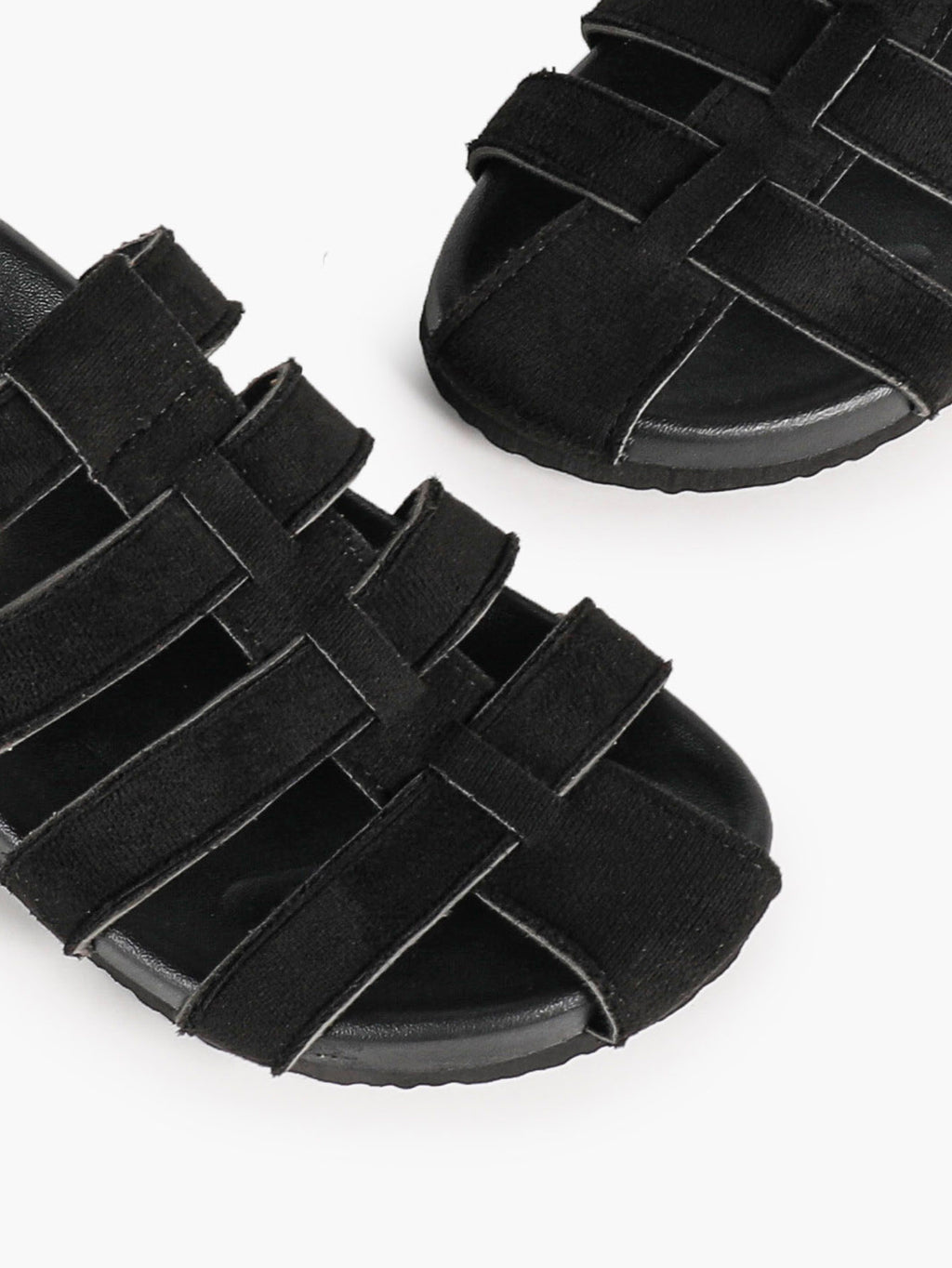 Camel Suede Woven Cage Slides with Silver-Tone Side Buckle