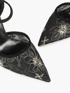 The Gilded Dream: Beige Sequin Mesh Stilettos for Elegant Evening Affairs