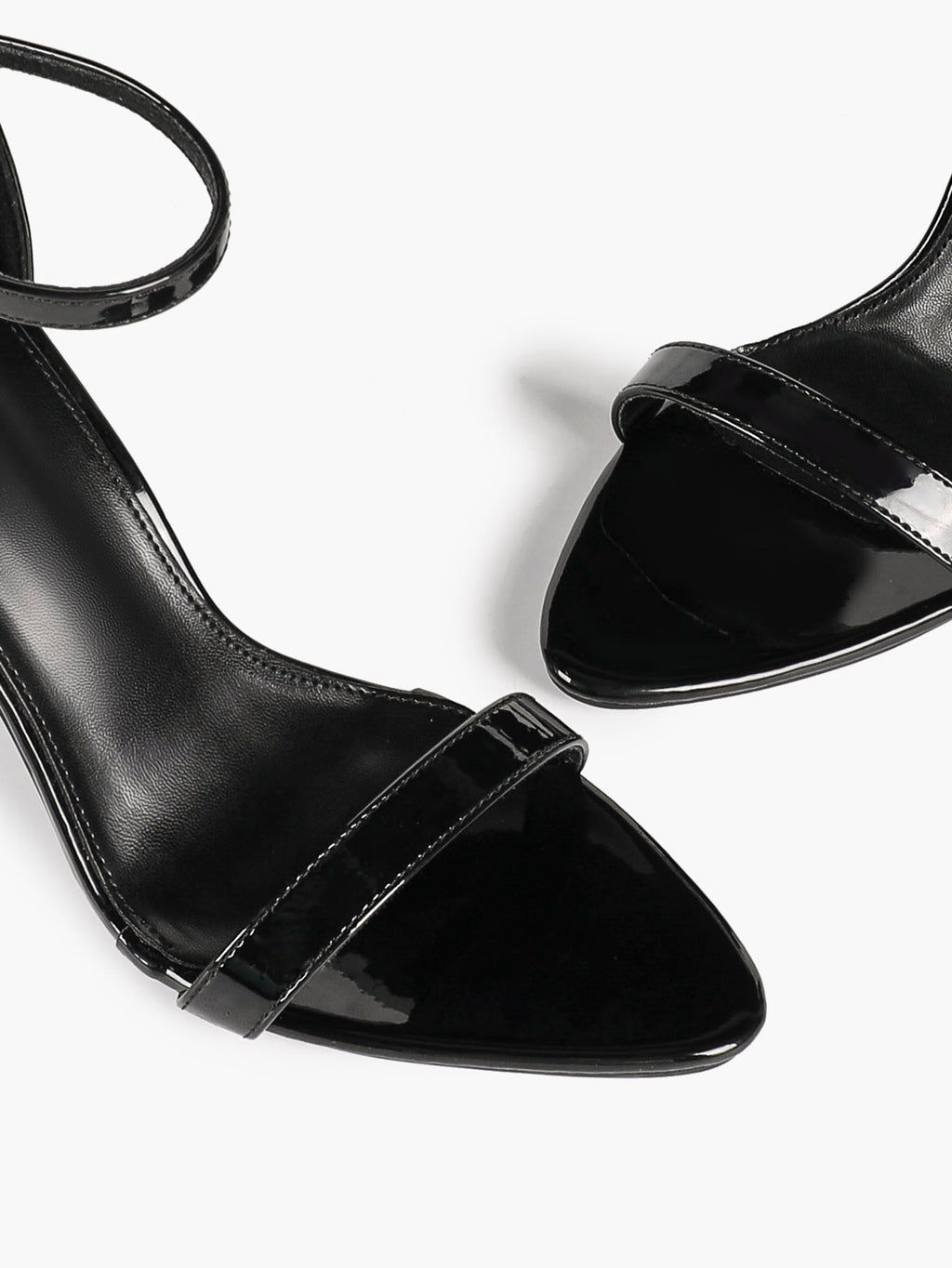 Line & Balance: Burgundy Patent Single-Strap Sandals with a 3.74" Stable Heel