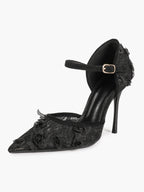 The Gilded Dream: Beige Sequin Mesh Stilettos for Elegant Evening Affairs