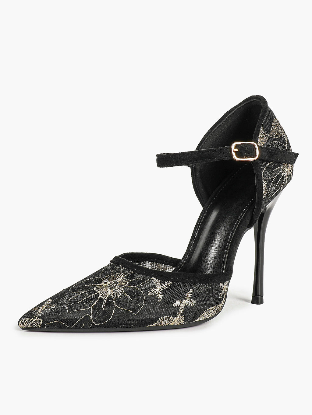 The Gilded Dream: Beige Sequin Mesh Stilettos for Elegant Evening Affairs