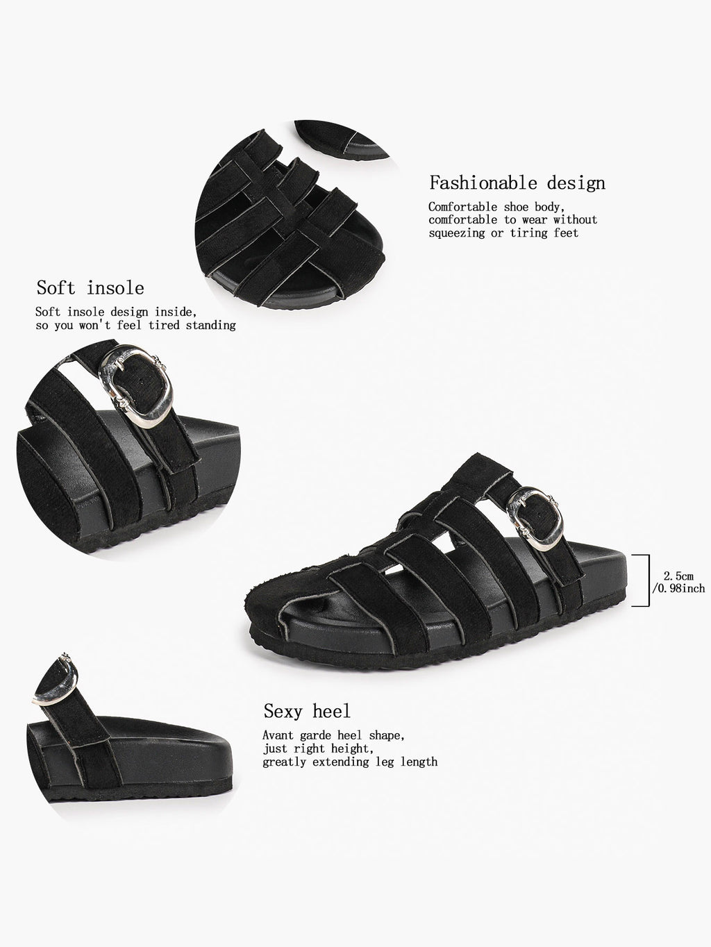 Camel Suede Woven Cage Slides with Silver-Tone Side Buckle