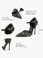 The Gilded Dream: Beige Sequin Mesh Stilettos for Elegant Evening Affairs