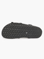 Black Strappy Gladiator Sandals with Secure Dual Buckle Fit and Soft Footbed