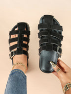 Camel Suede Woven Cage Slides with Silver-Tone Side Buckle