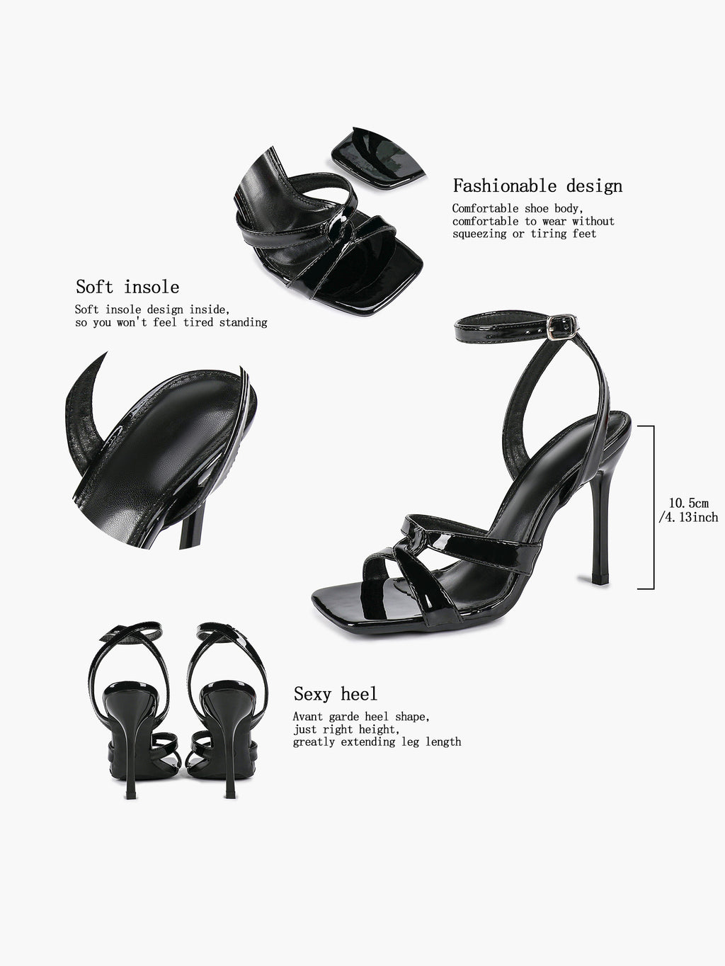Silver Metallic Cross Strap Ankle Strap Heeled Sandals Stiletto Pumps  Evening Party