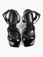 Silver Metallic Cross Strap Ankle Strap Heeled Sandals Stiletto Pumps  Evening Party