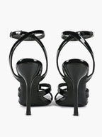 Silver Metallic Cross Strap Ankle Strap Heeled Sandals Stiletto Pumps  Evening Party