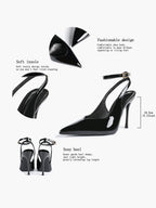 Pointed Toe Ankle Strap Classic Heels – Office Evening Pumps
