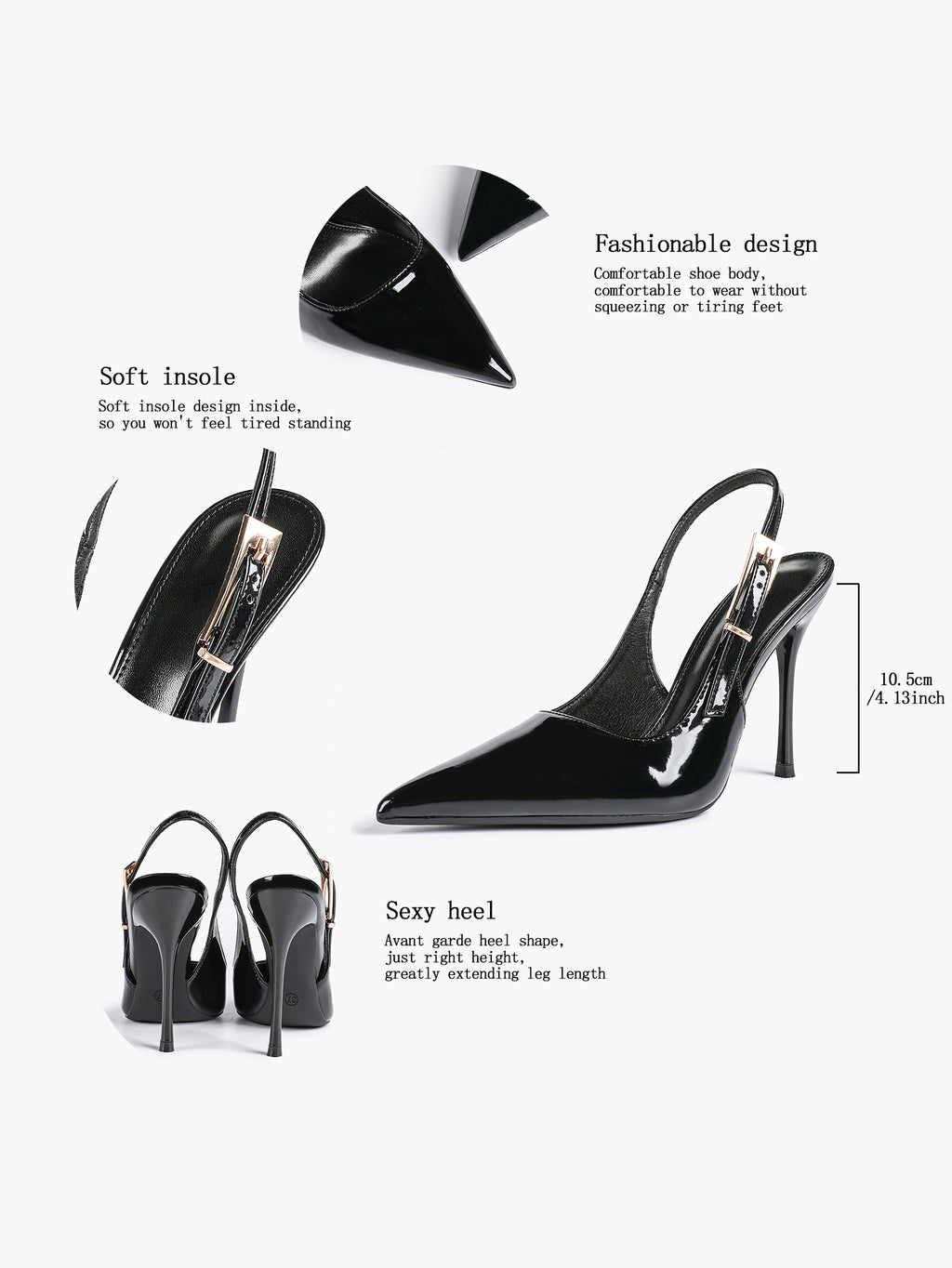 Women's Slingback Pointed Toe Heels-Timeless Elegant Pump