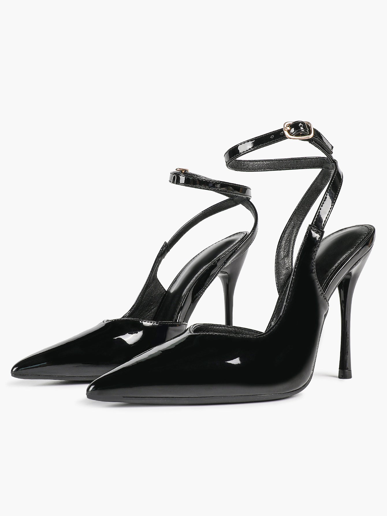 Pointed Toe Slingback Heels Minimalist Ankle Strap Stilettos Office Casual Pumps