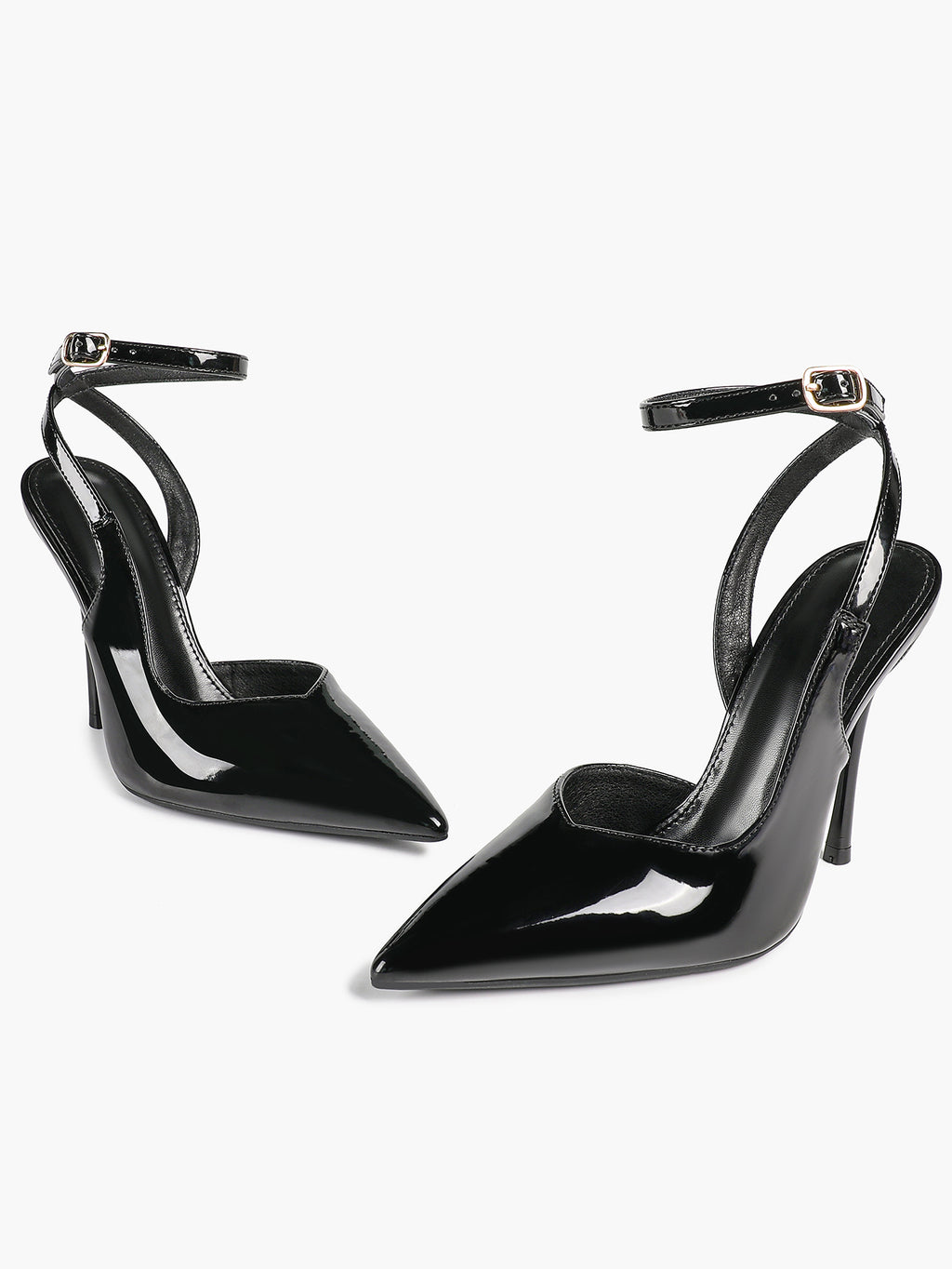Pointed Toe Slingback Heels Minimalist Ankle Strap Stilettos Office Casual Pumps