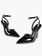 Pointed Toe Slingback Heels Minimalist Ankle Strap Stilettos Office Casual Pumps