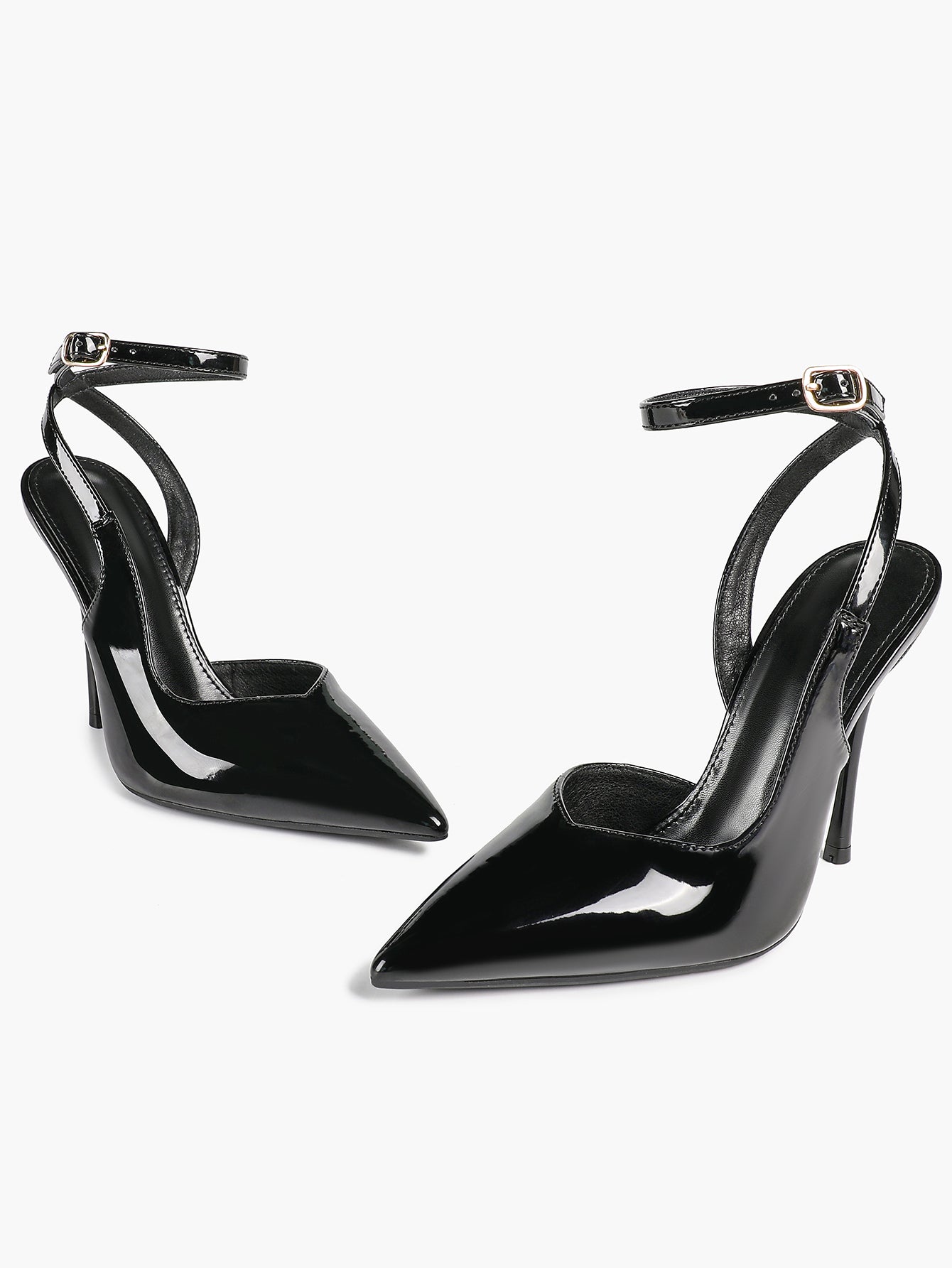 Pointed Toe Slingback Heels Minimalist Ankle Strap Stilettos Office Casual Pumps